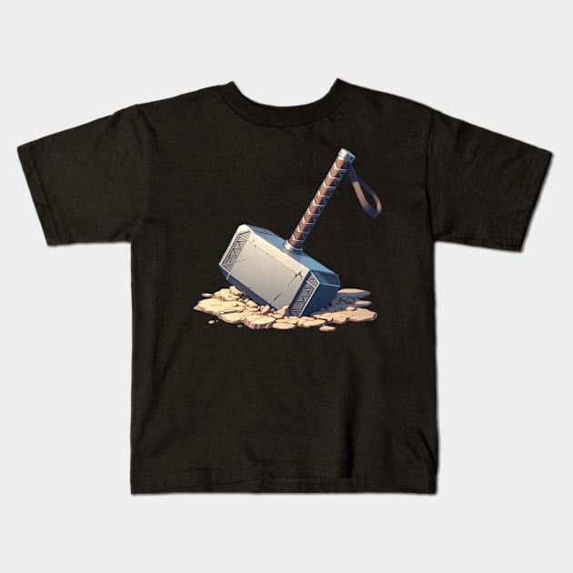 Thor's Hammer - Mjolnir Kids T-Shirt by Ruslan Pronichev